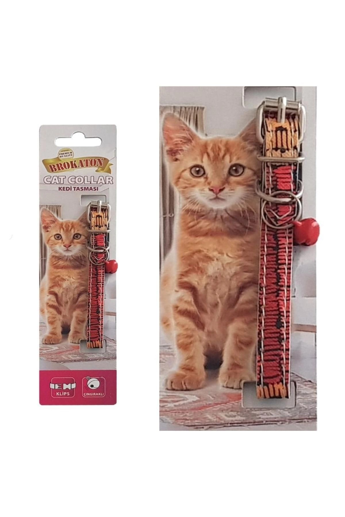 Renkli Desenli Zilli Kedi Tasması