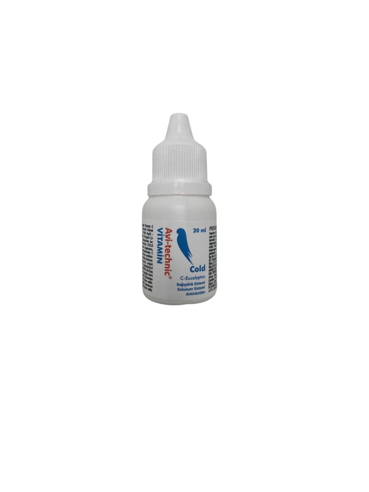 Avi-Technic COLD C – EUCALYPTUS Kuş Takviyesi – Solunum ve Bağışıklık Sistemi Desteği – Vitamin C, Okaliptüs Yağı, Propolis – 6’lı Paket (6 x 20 ml)