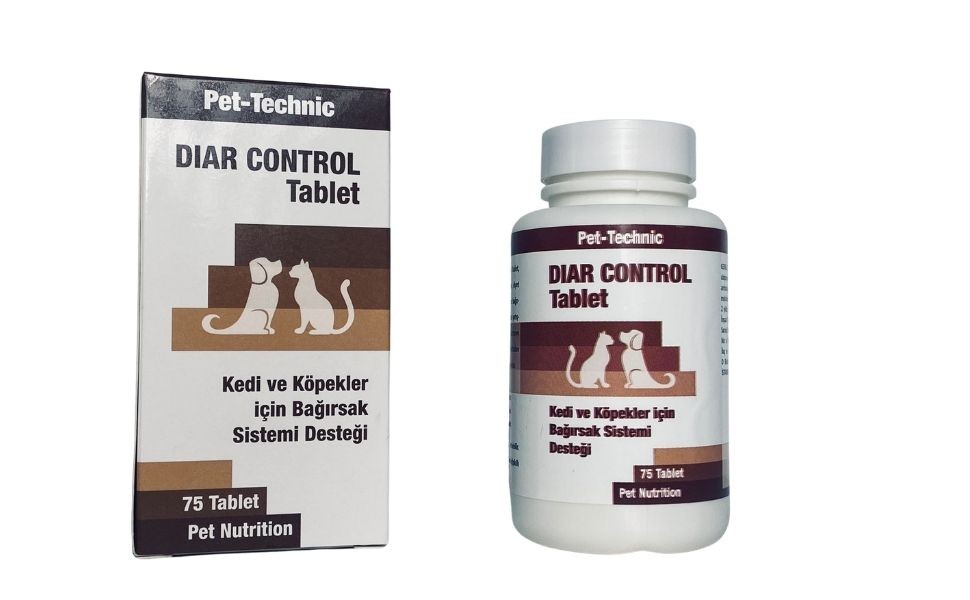 Pet-Technic Diar Control Tablet, Kedi Köpek Bağırsak Sağlığı, Sindirim ve İshal Desteği, 75 Tablet