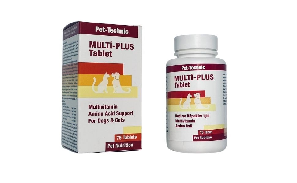 Pet-Technic Multi Plus Tablet, Kedi Köpek Multivitamin Desteği, Bağışıklık ve Tüy Sağlığı, 75 Tablet