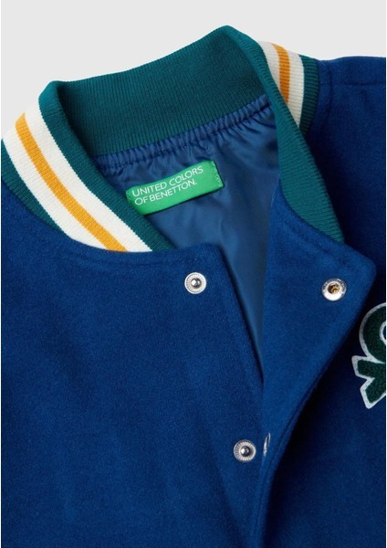 Benetton Erkek Çocuk Şerit Detaylı Bomber Ceket 20PYCN04Q2