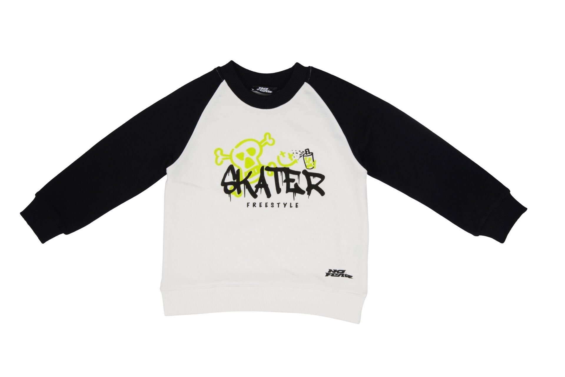 No Fear Erkek Çocuk Kapüşonlu Baskılı Sweatshirt Siyah Beyaz B500399