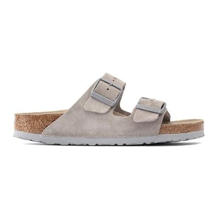 Birkenstock Arizona Sfb Vl Erkek Cift Bantli Plaj Terliği Taş 1020557