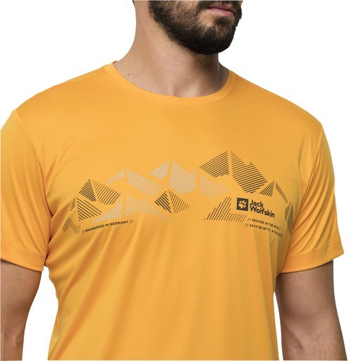 Jack Wolfskin Peak Graphic Erkek Tişört Turuncu 1807183-3087