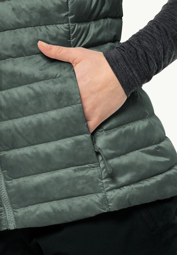 Jack Wolfskin Pilvi Down Vest W Kaz Tüyü Dolgulu Kadın Yelek Yeşil 1207771-4311