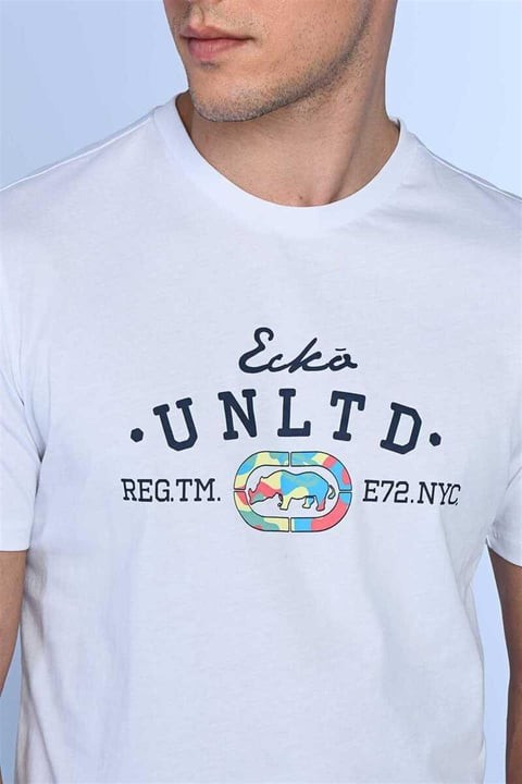 Ecko Unltd Beyaz Erkek Bisiklet Yaka Tshirt Joshua