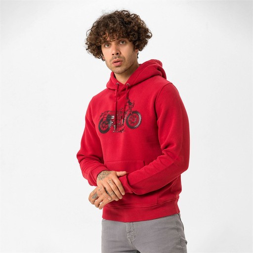 Routefield Horst Erkek Kapüşonlu Sweatshirt Bordo RFHORST2223