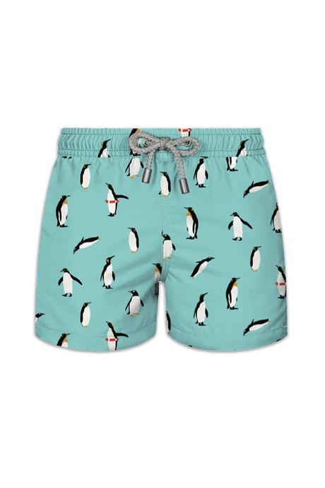 John Frank Kids All Over Yeşil Penguenli Çocuk Deniz Yüzme Mayo Şort Kjfss20sw13-Penguin Green