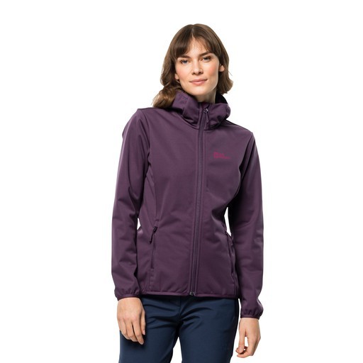 Jack Wolfskin Windhain Hoody Kadın Softshell Ceket Mor 1307481-2042