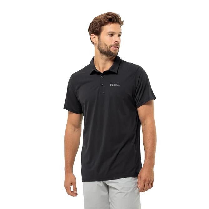 Jack Wolfskin Prelight Trail Polo M Outdoor Erkek Tişört Siyah 1810121TR-6000