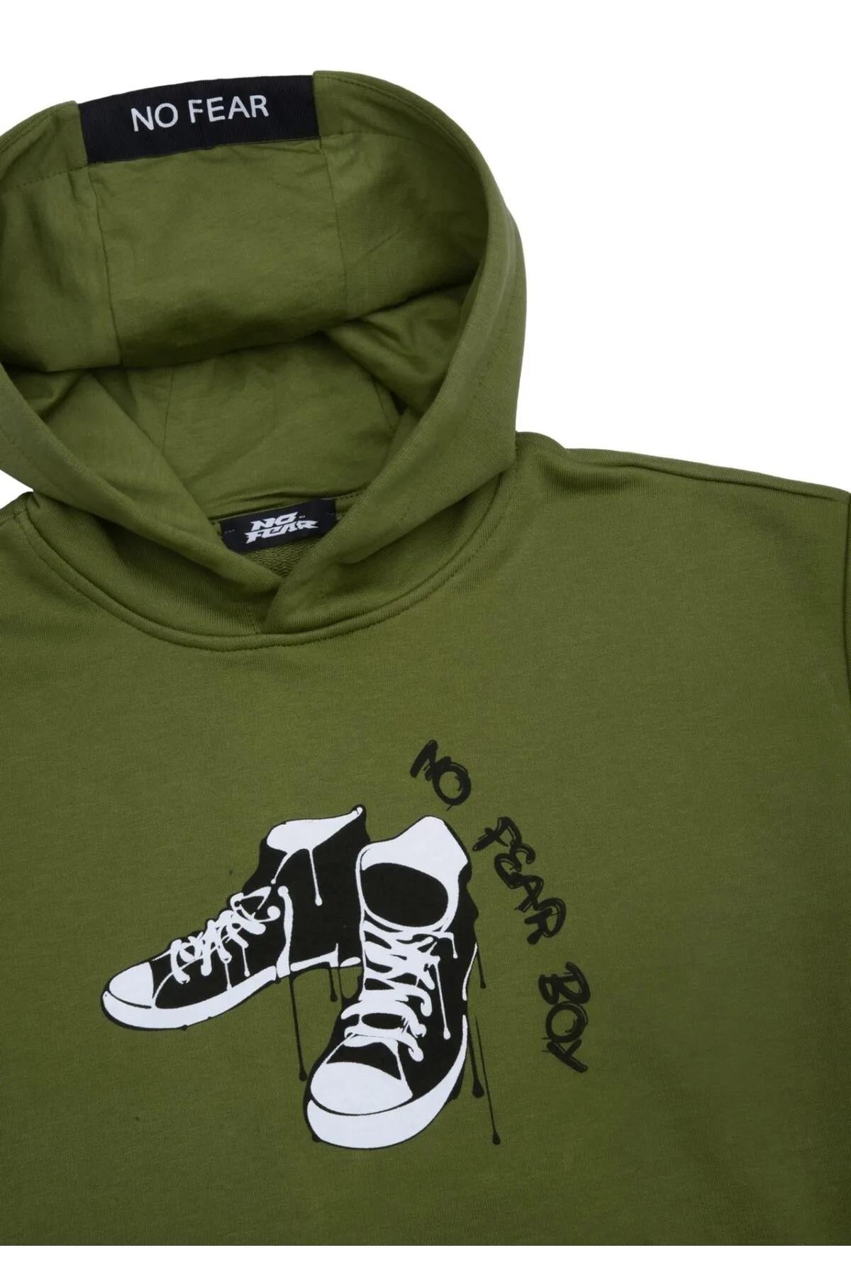 No Fear Erkek Çocuk Kapüşonlu Sweatshirt Yeşil B500389