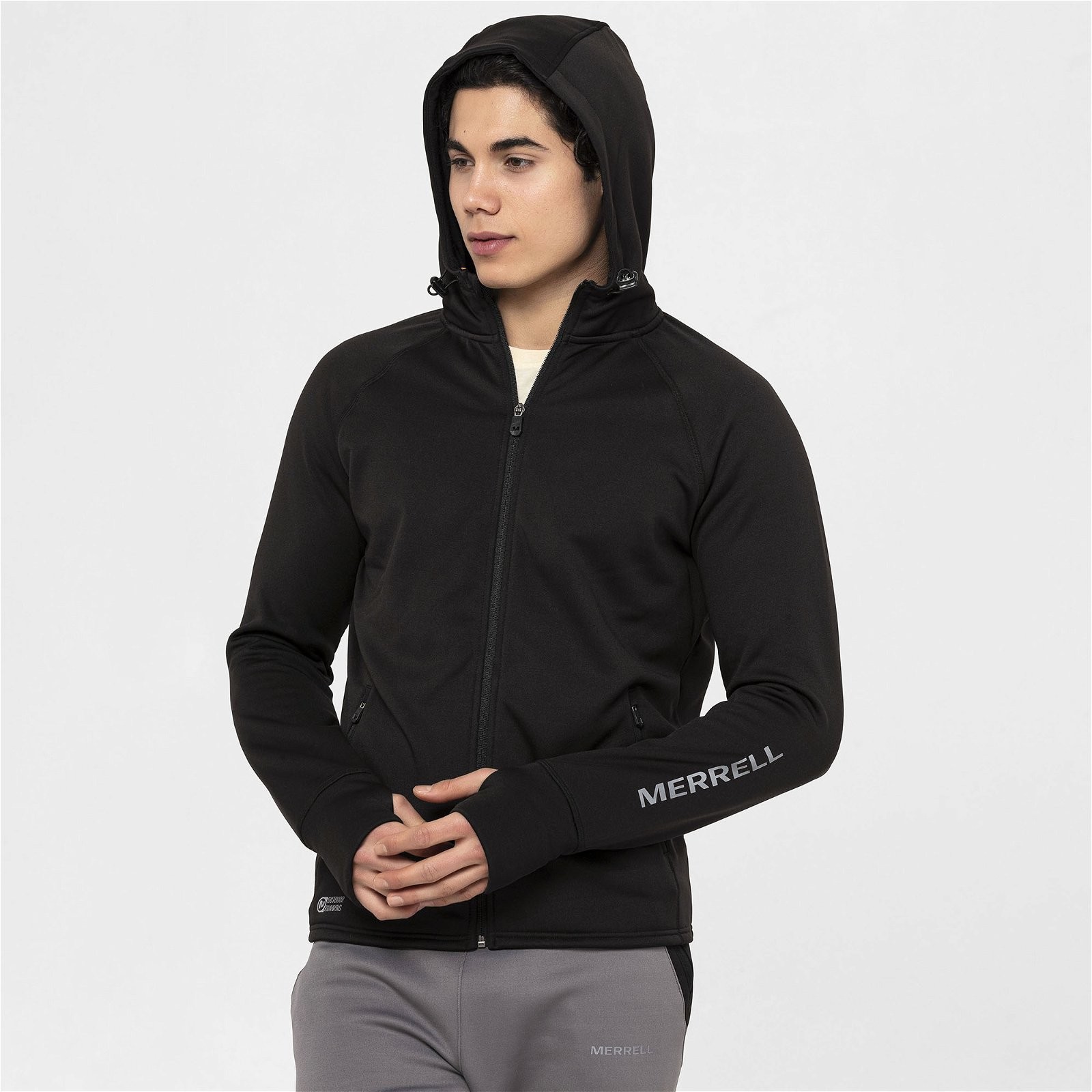 Merrell Speed Erkek Siyah Kapüşonlu Sweatshirt Ceket M23SPEED