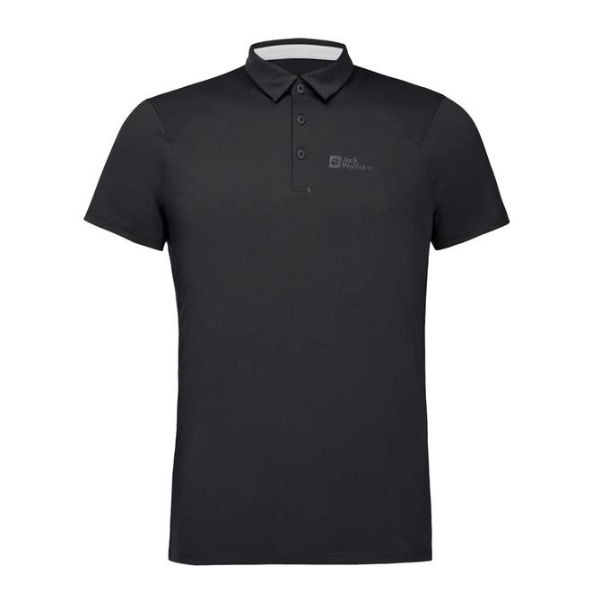 Jack Wolfskin Prelight Trail Polo M Outdoor Erkek Tişört Siyah 1810121TR-6000