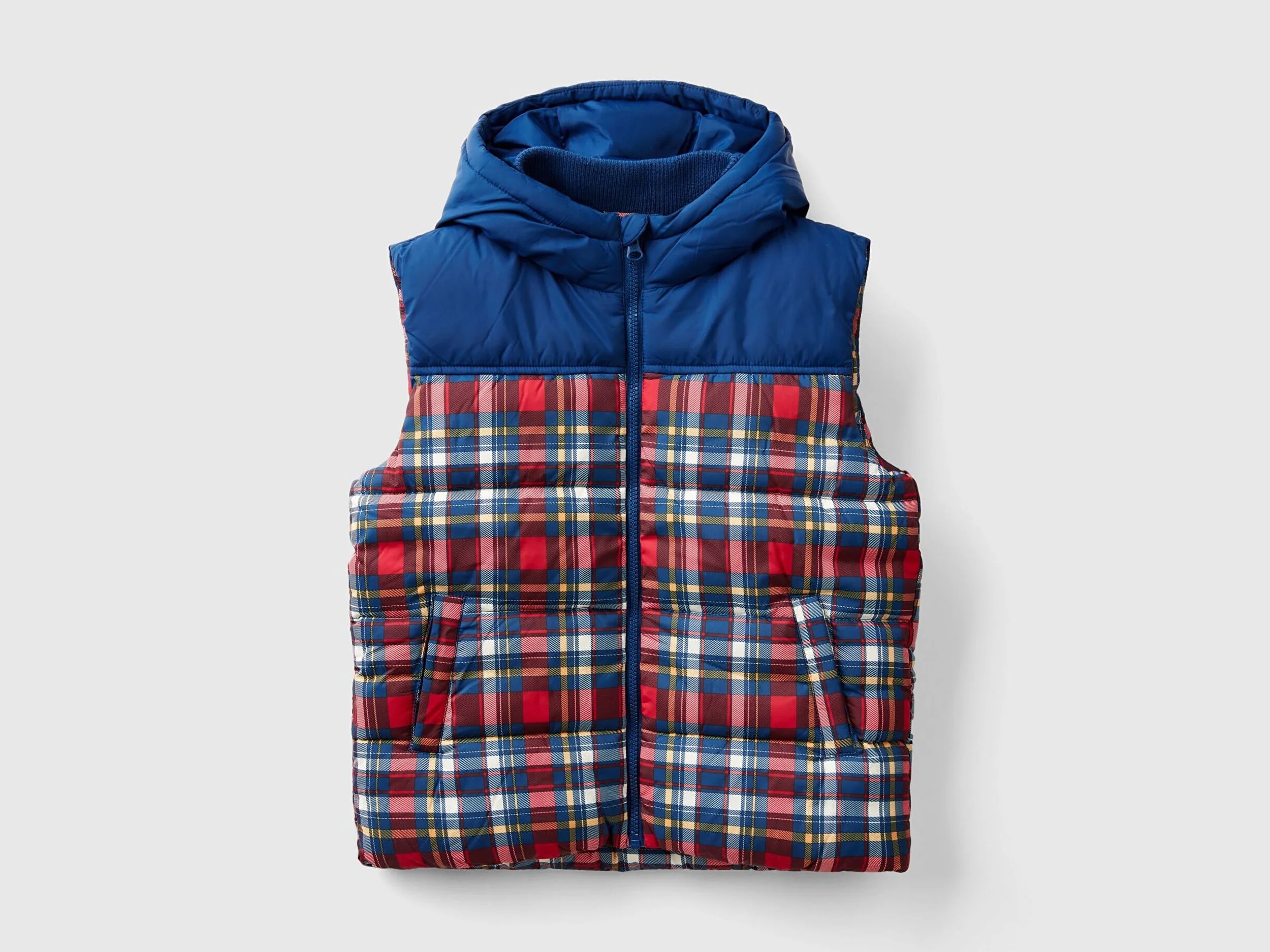Benetton Erkek Çocuk Ekose Desenli Yelek 2DFVCJ00S