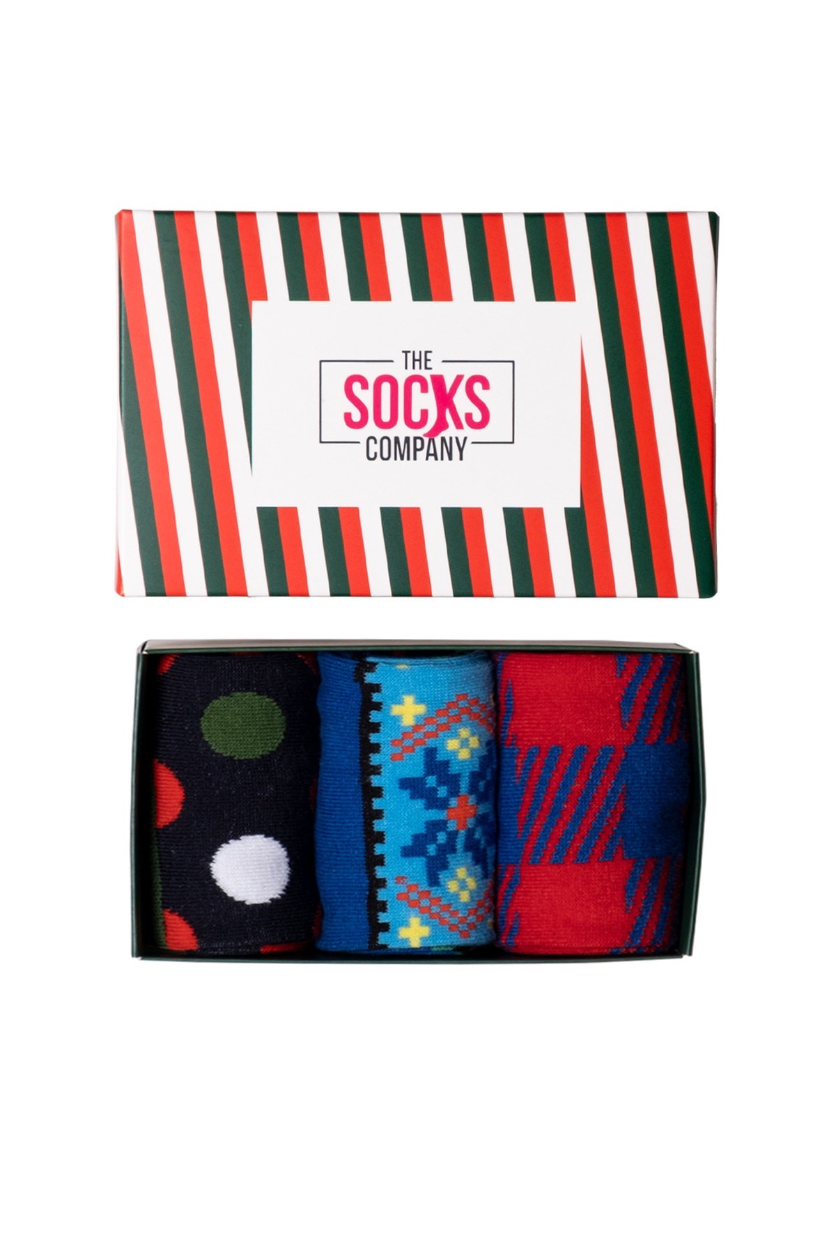 The Socks Company 3'lü Klasik Yilbaşi Temali Erkek Çorap Seti 22kdcr906e