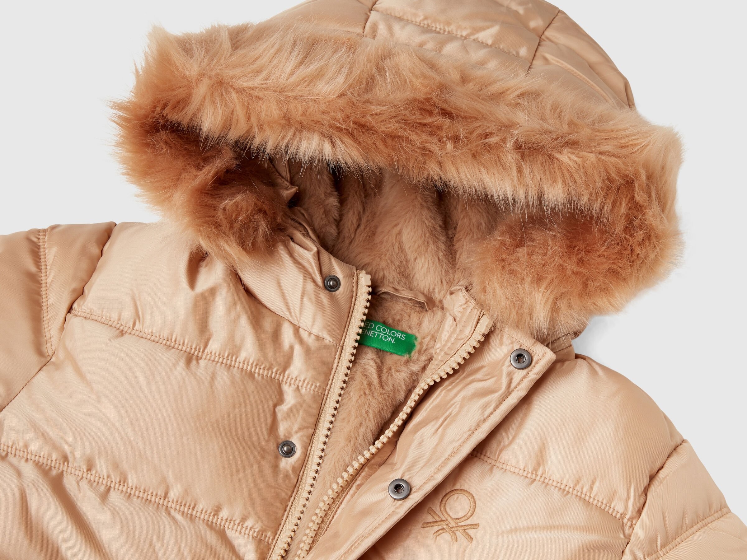 Benetton Kız Çocuk Sütlü Kahve Mont 2SVKCN05V