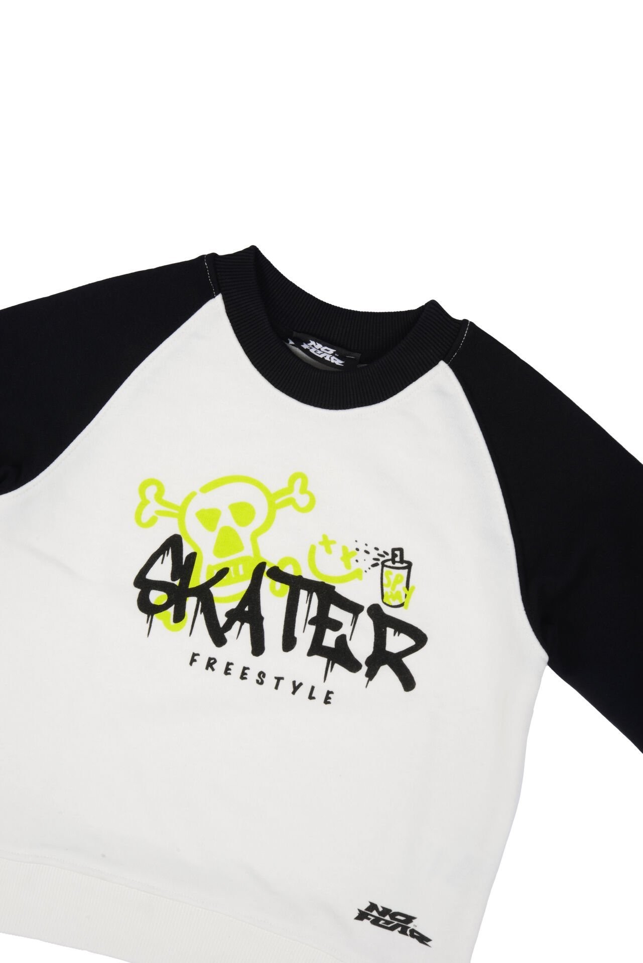 No Fear Erkek Çocuk Kapüşonlu Baskılı Sweatshirt Siyah Beyaz B500399