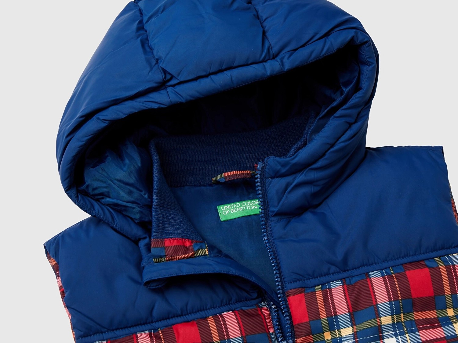 Benetton Erkek Çocuk Ekose Desenli Yelek 2DFVCJ00S