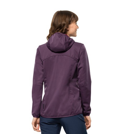 Jack Wolfskin Windhain Hoody Kadın Softshell Ceket Mor 1307481-2042