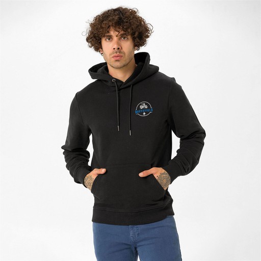 Routefield House Erkek Kapüşonlu Sweatshirt Siyah RFHOUSE2223