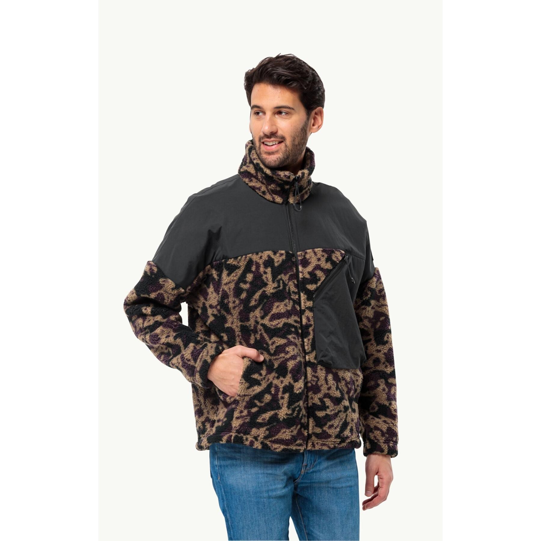 Jack Wolfskin Maarweg Print Jkt Erkek Outdoor Peluş Ceket Kahverengi 1711231-8889