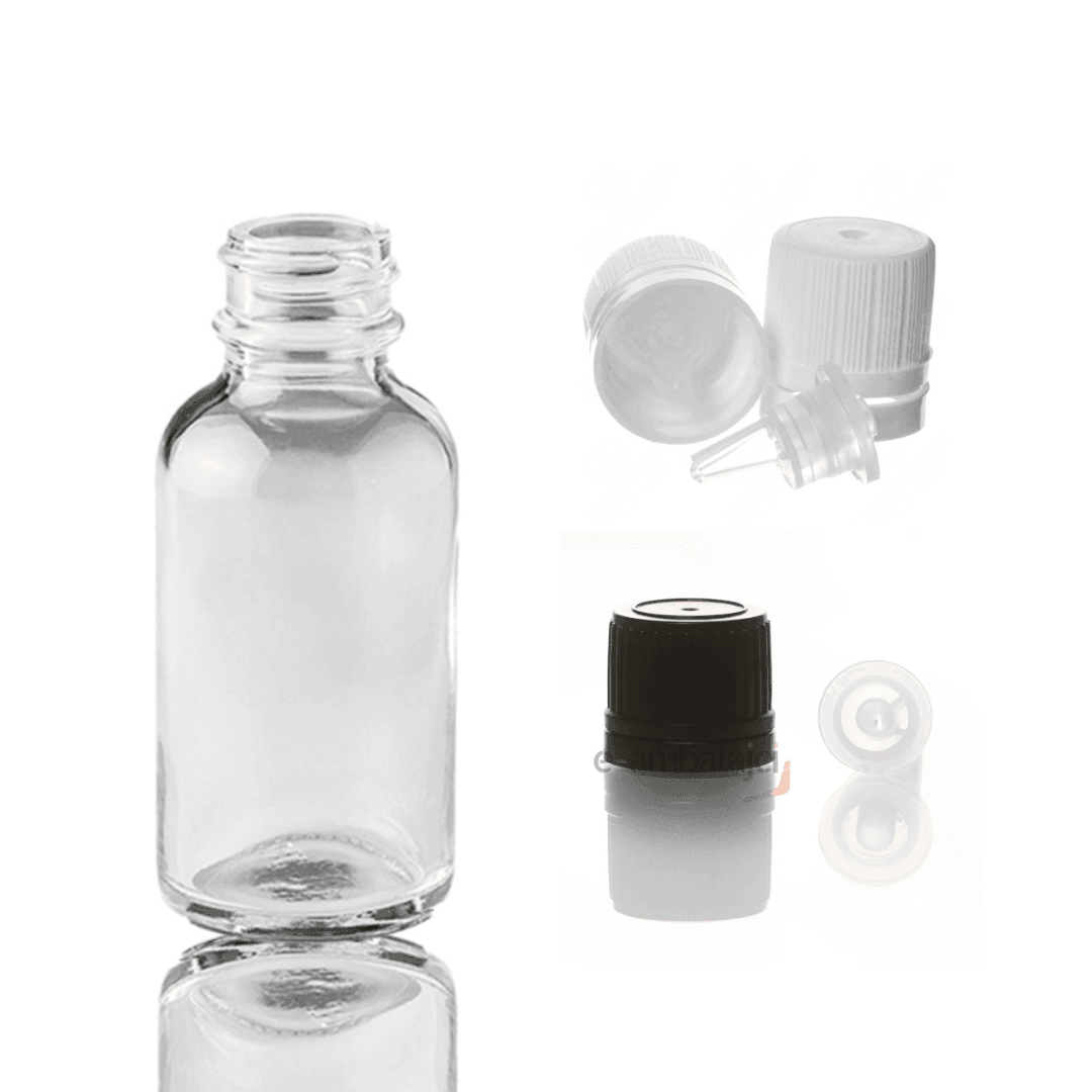 30ml Cam Ecza Şişe Şeffaf ve İçten Damlalık