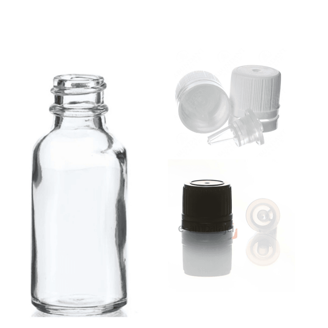 50ml Cam Ecza Şişe Şeffaf ve İçten Damlalık