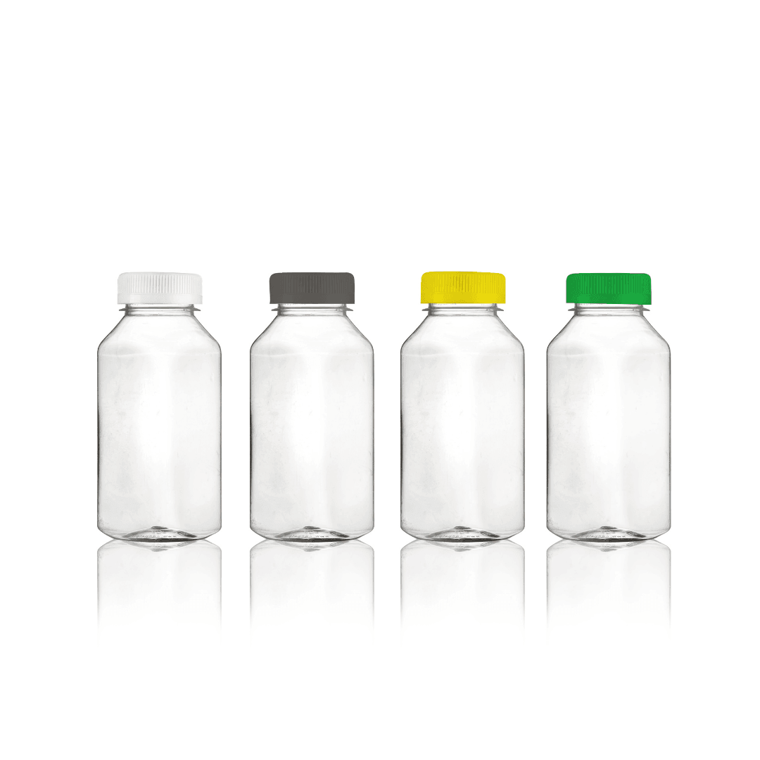 300ml PET Kare Şişe ve Kapak(Paletli)