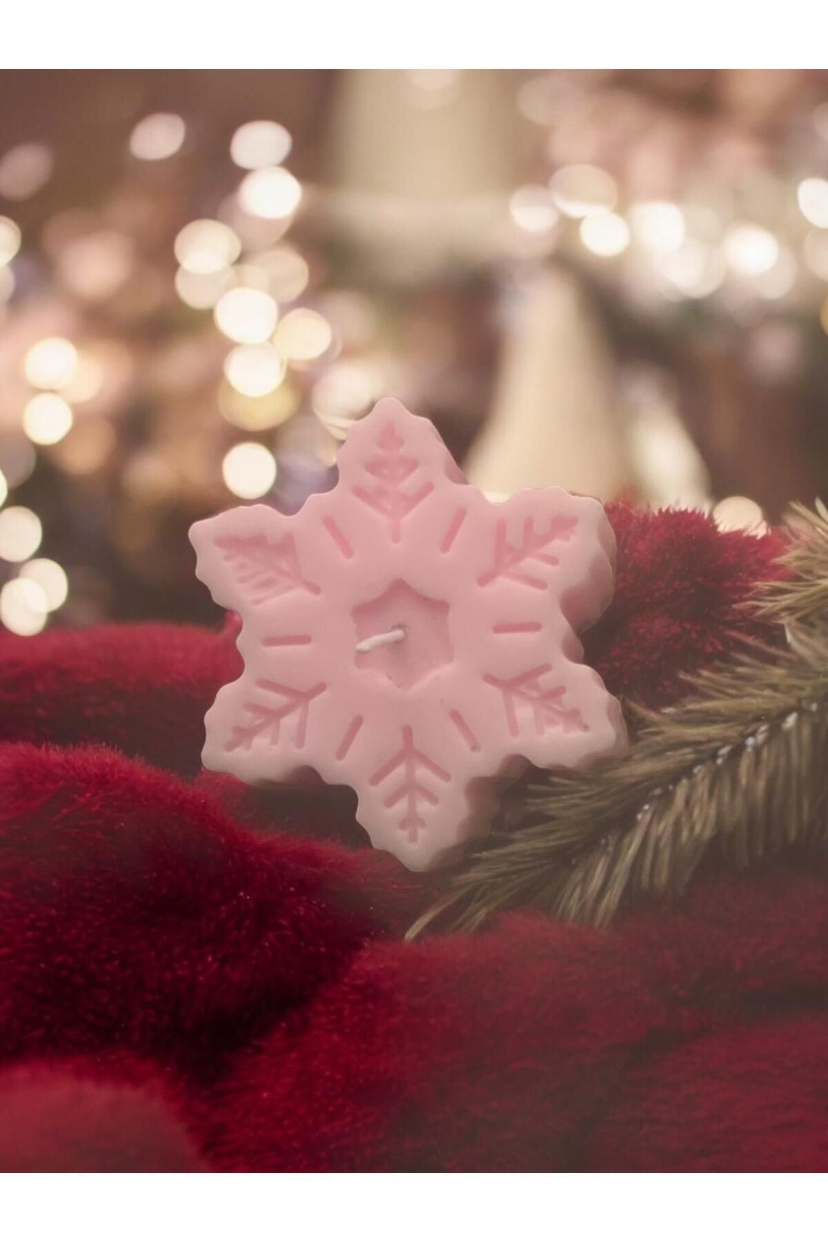 Snowflake Soy Wax Candle - Kar Tanesi Soya Mumu Noel Yılbaşı Hediyelik Vegan Doğal