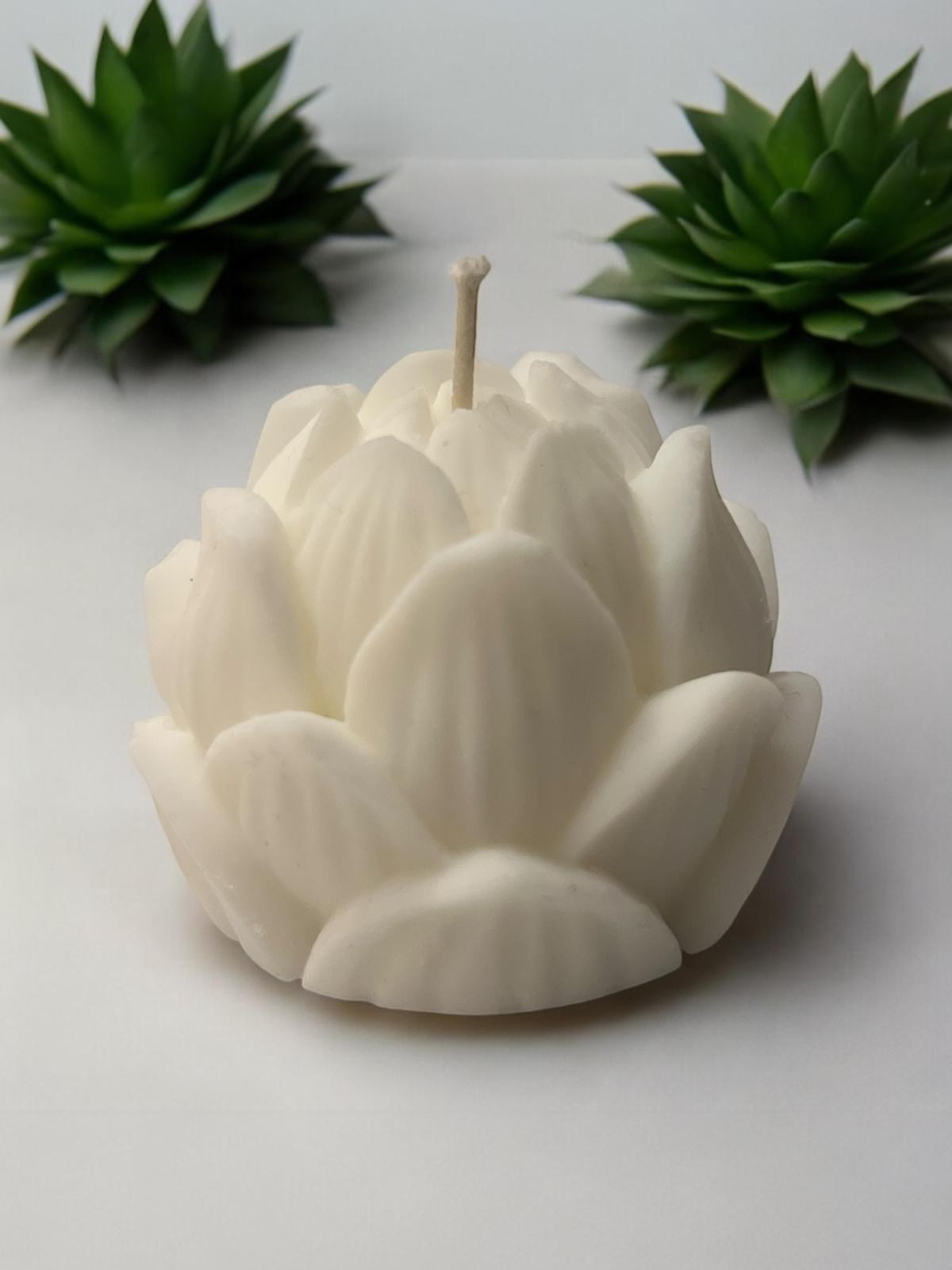 SIA Lotus Soy Wax Candle - Lotus Soya Mumu Dekorasyon Hediye Sevgili Mum Kurumsal