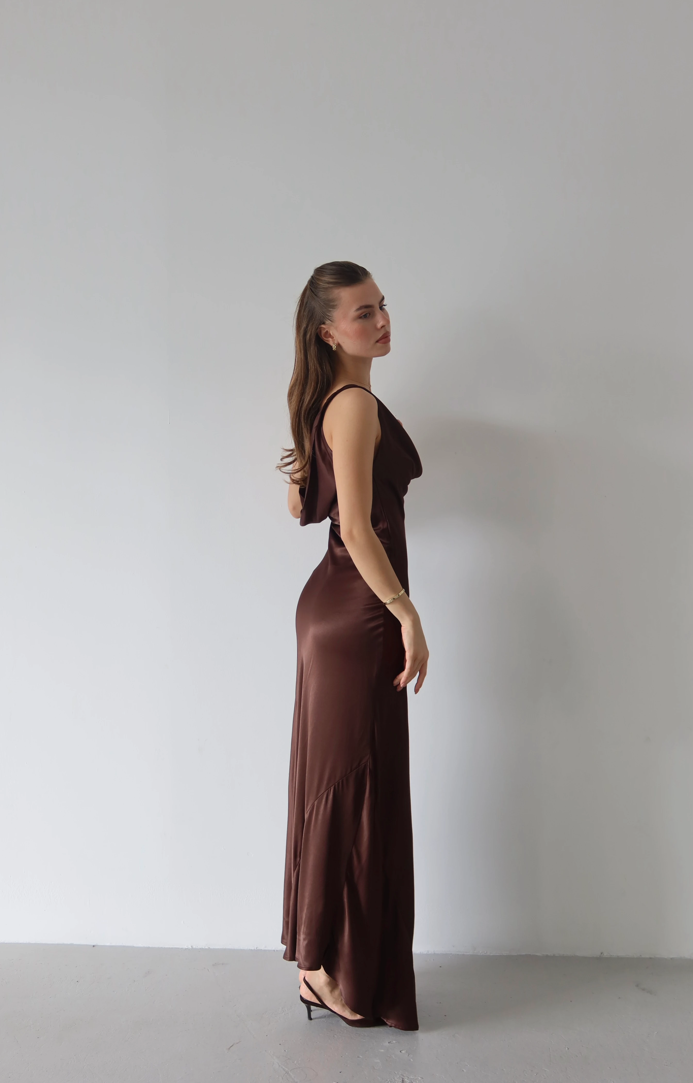 Luna Saten Maxi Elbise