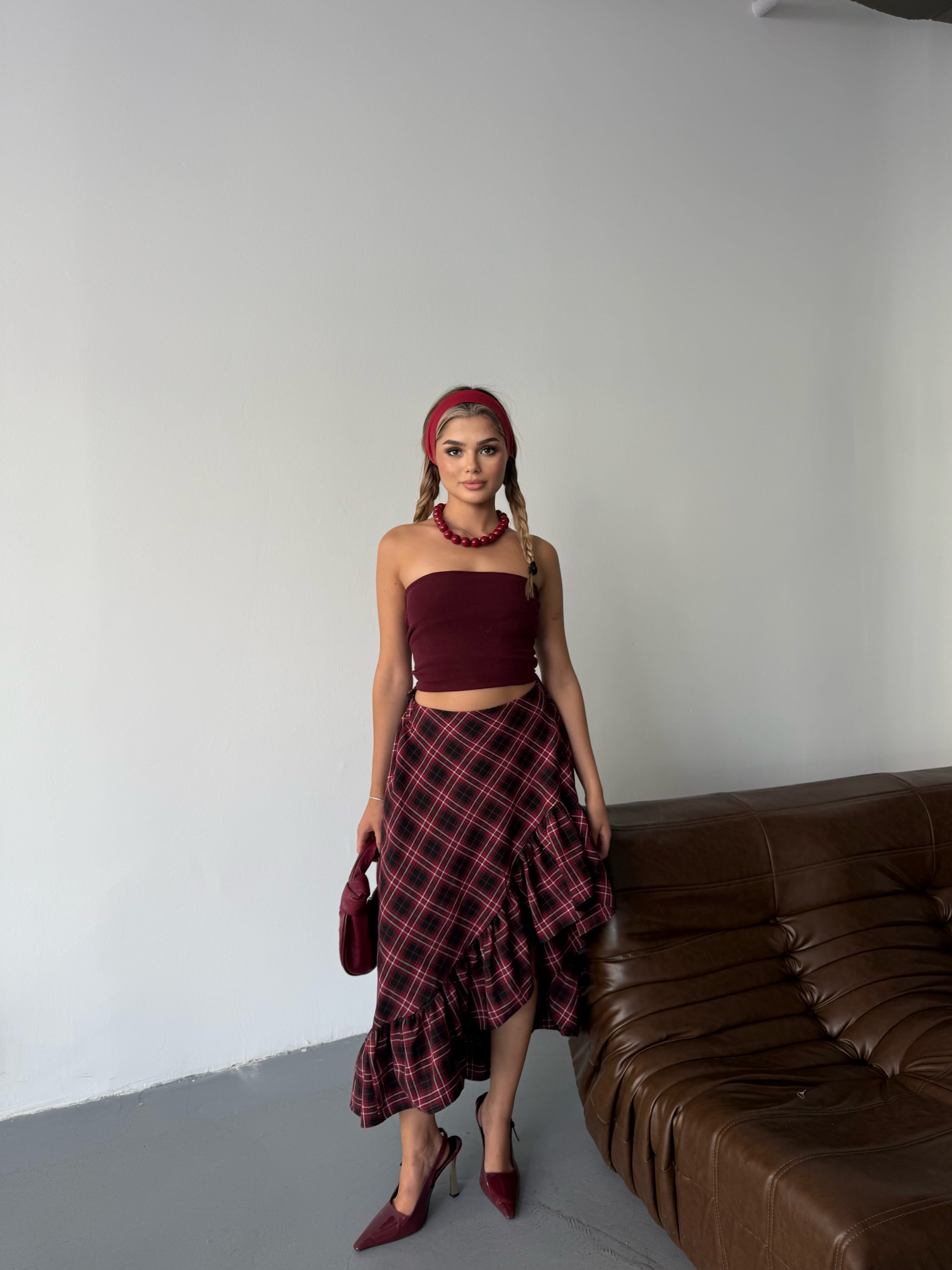 Retro Ekose Maxi Etek