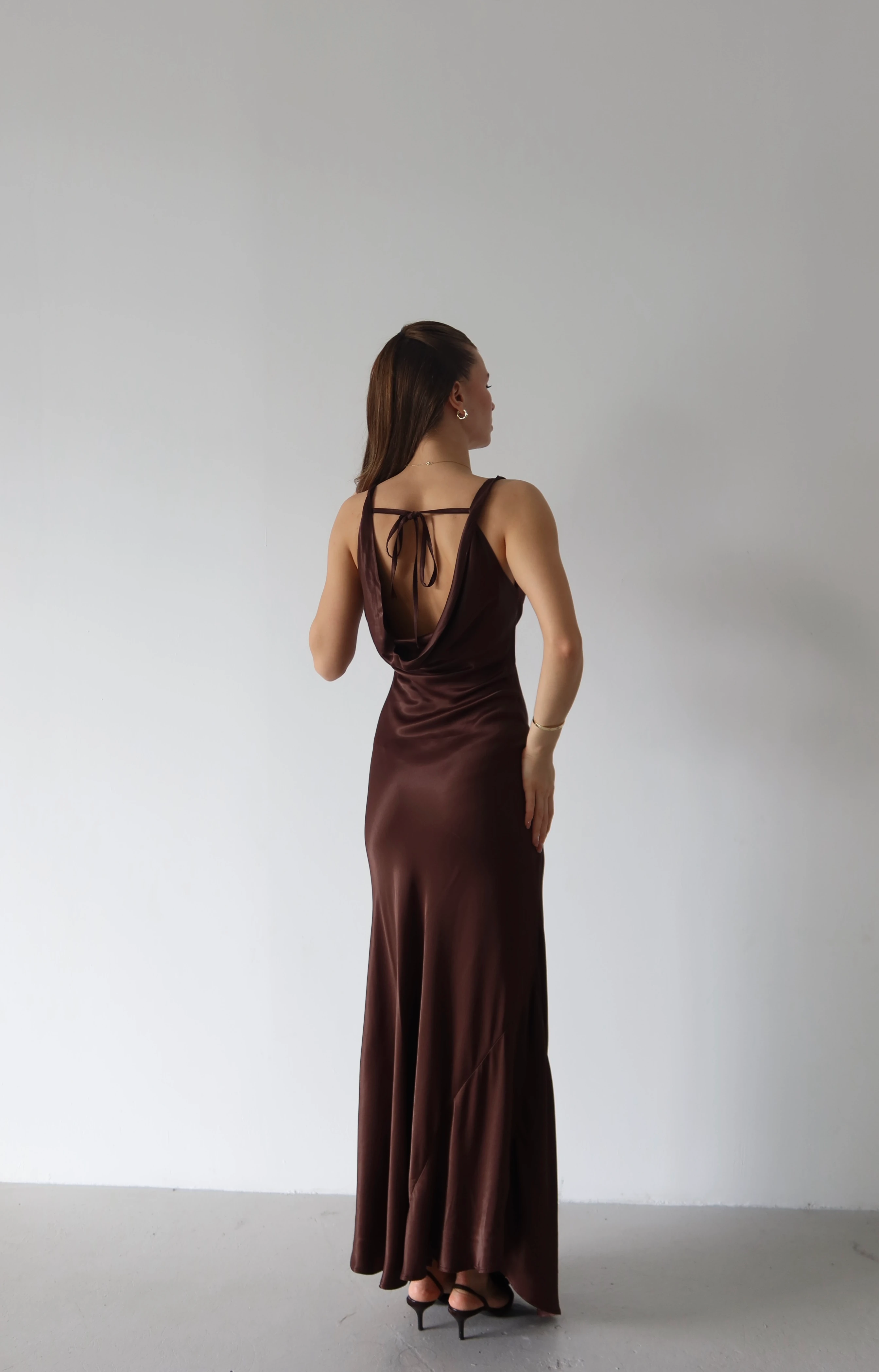 Luna Saten Maxi Elbise