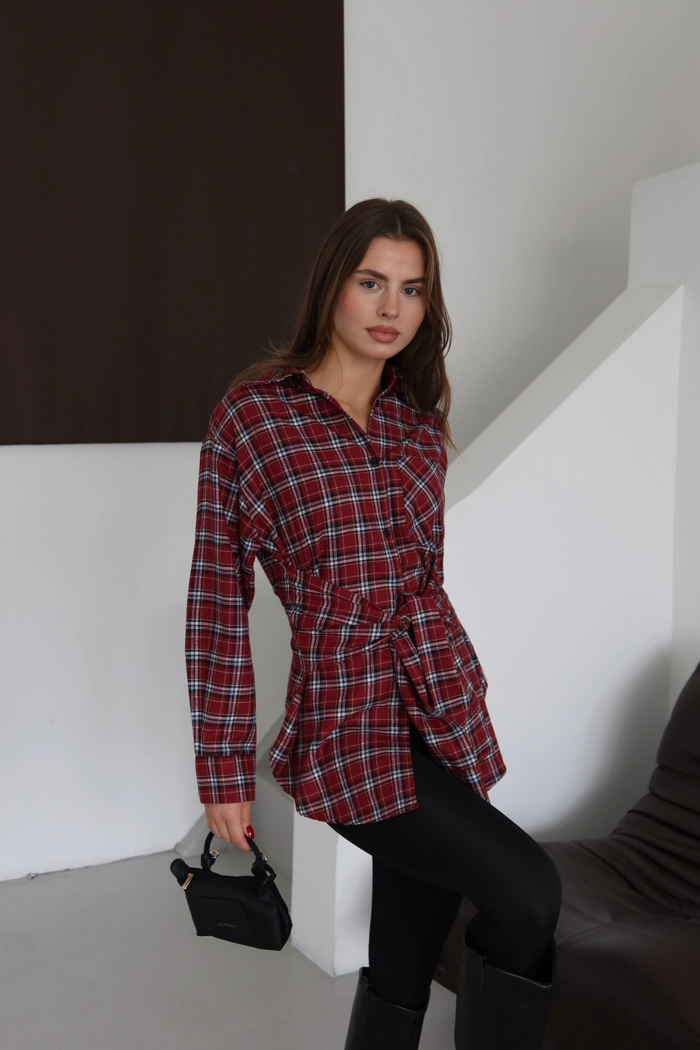 Ekoseli Dört Kollu Gömlek