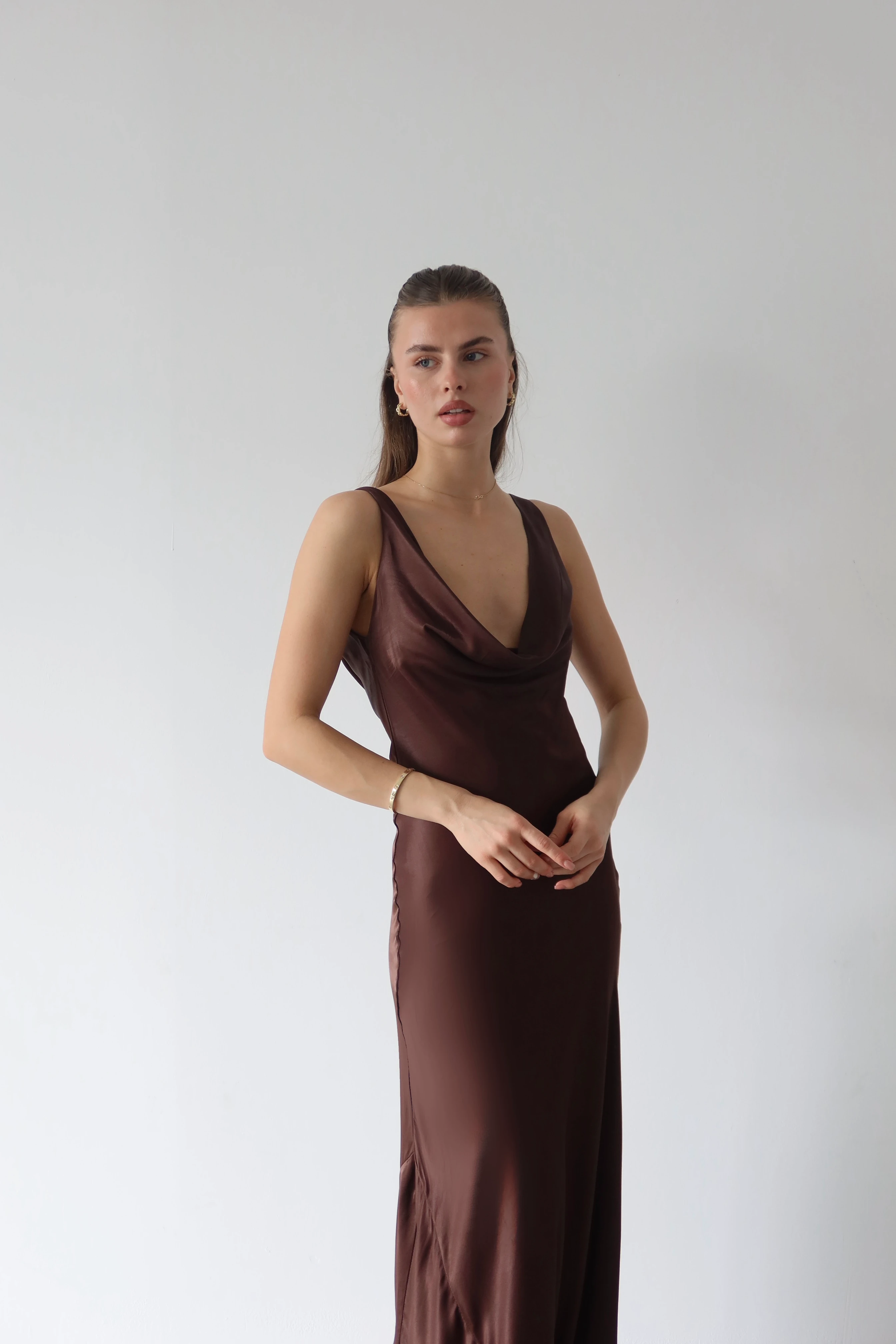 Luna Saten Maxi Elbise