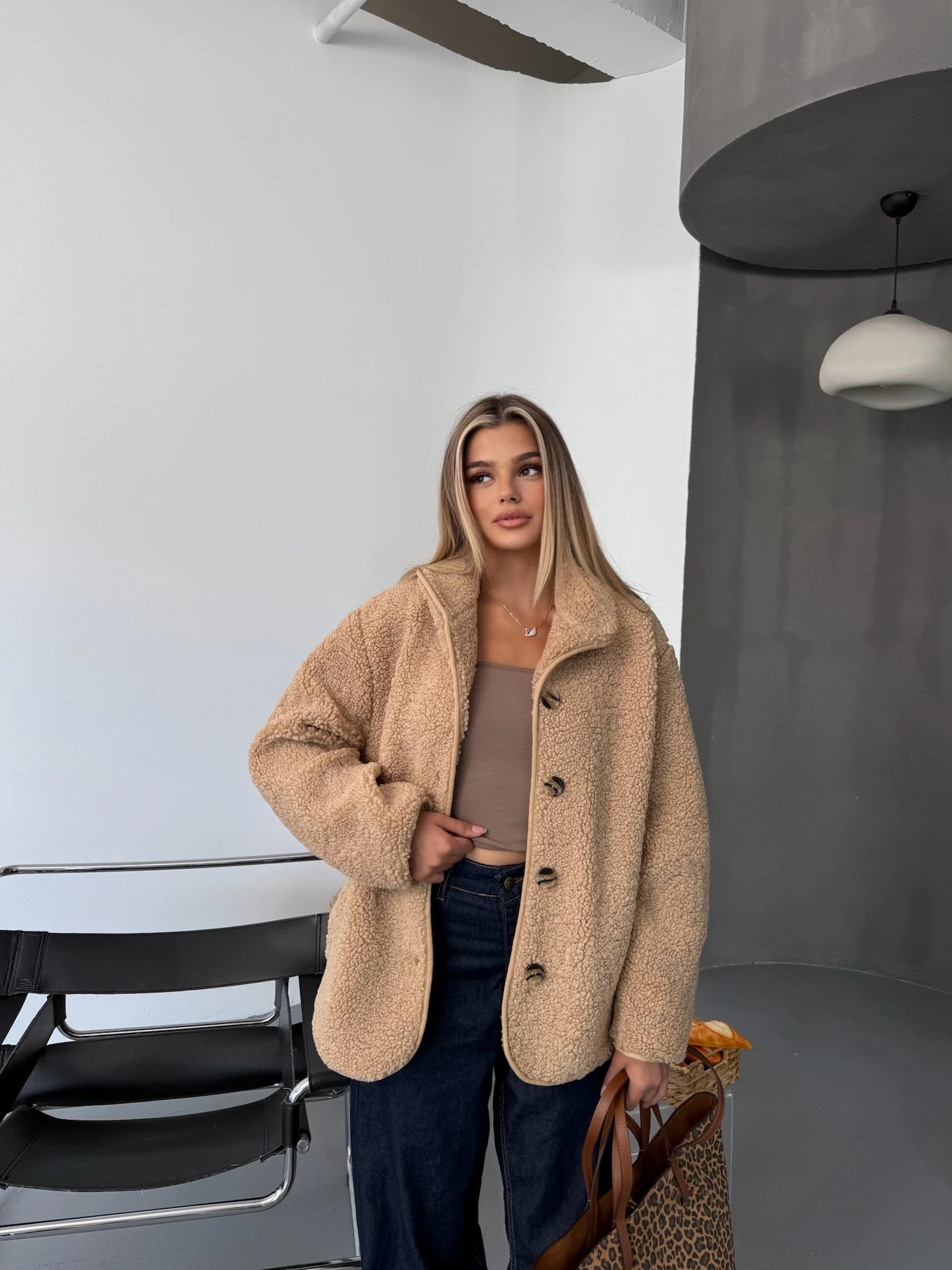 Soho Teddy Ceket - Sütlü Kahverengi