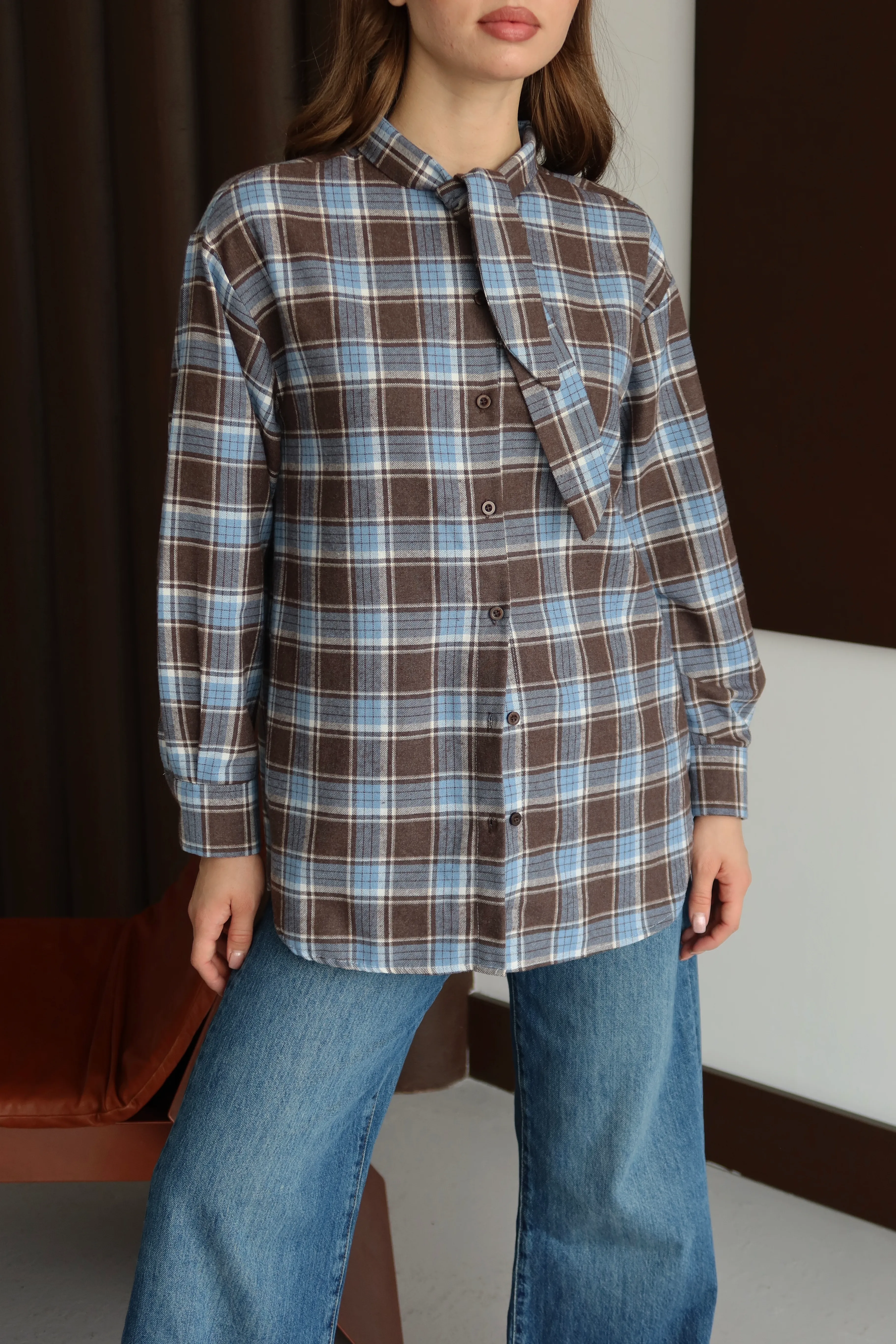 Bağ Yaka Ekose Gömlek