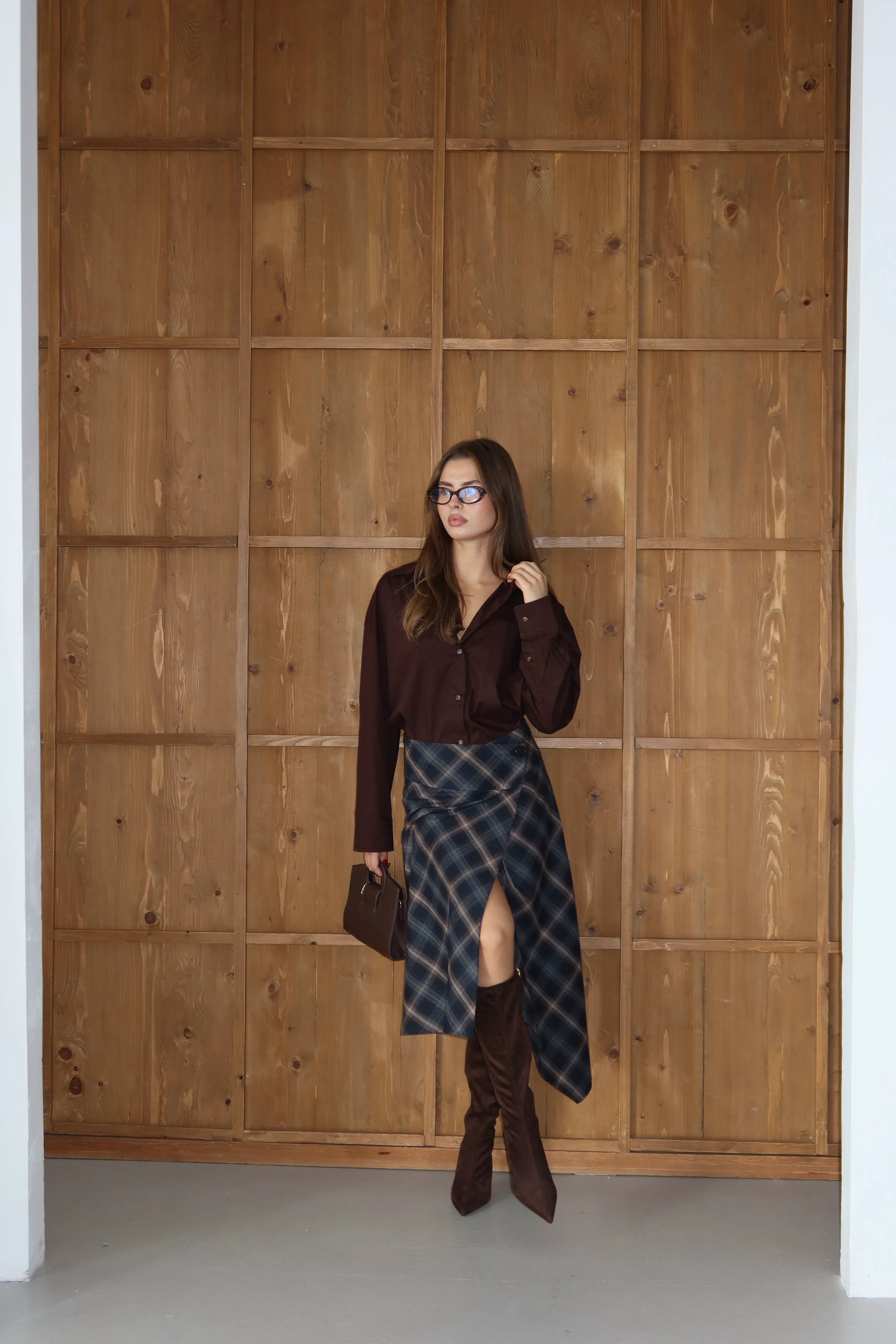 Noir Ekose Etek - Mavi