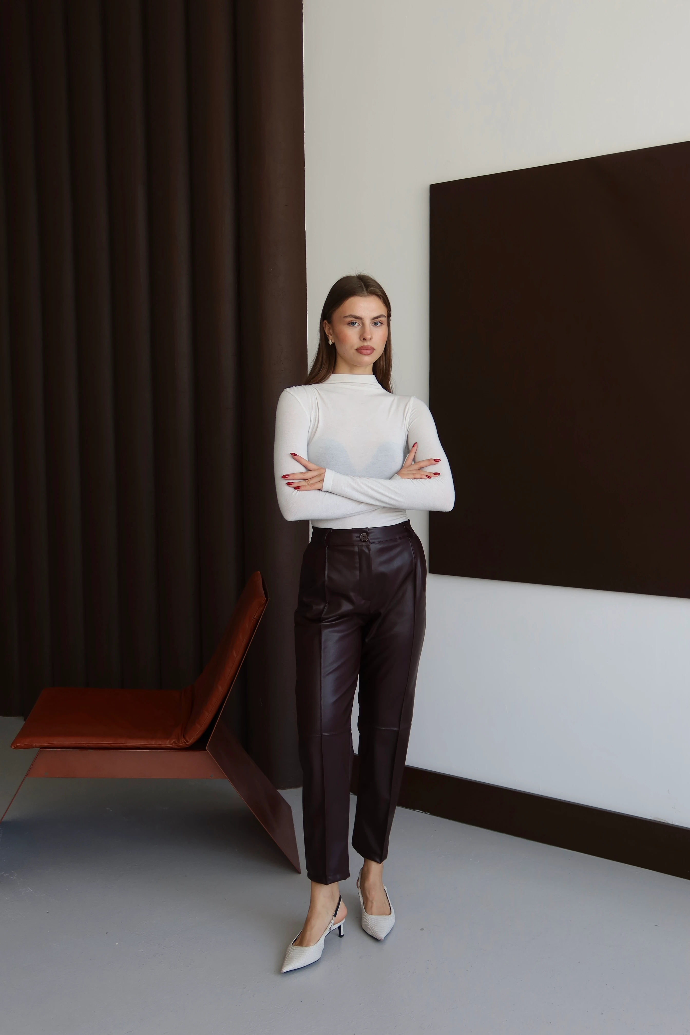 Siena Deri Pantolon - Kahverengi