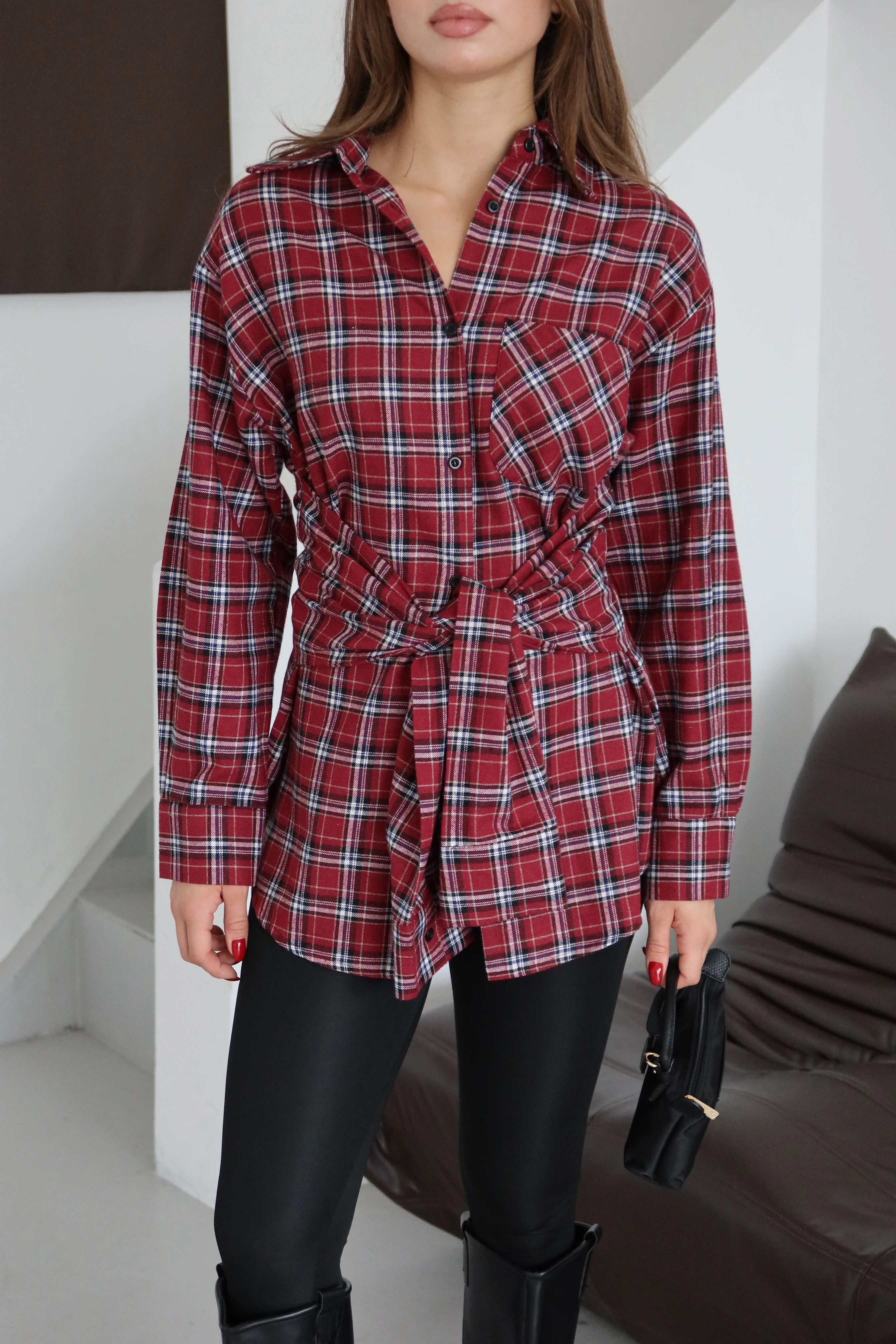 Ekoseli Dört Kollu Gömlek