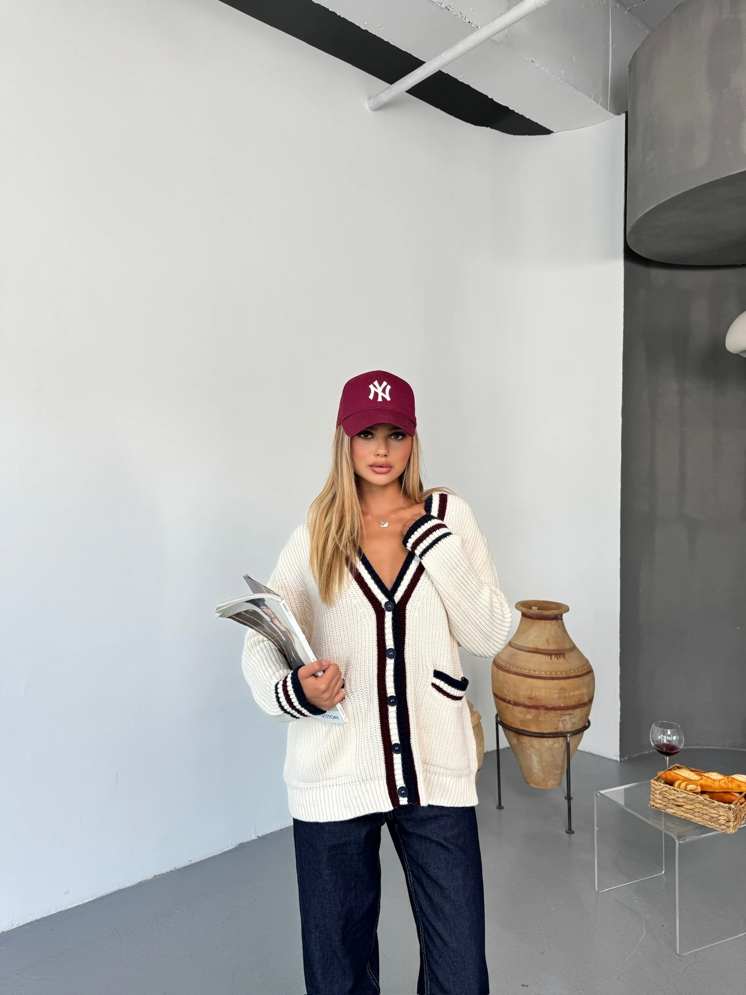 Cambridge Hırka - Beyaz