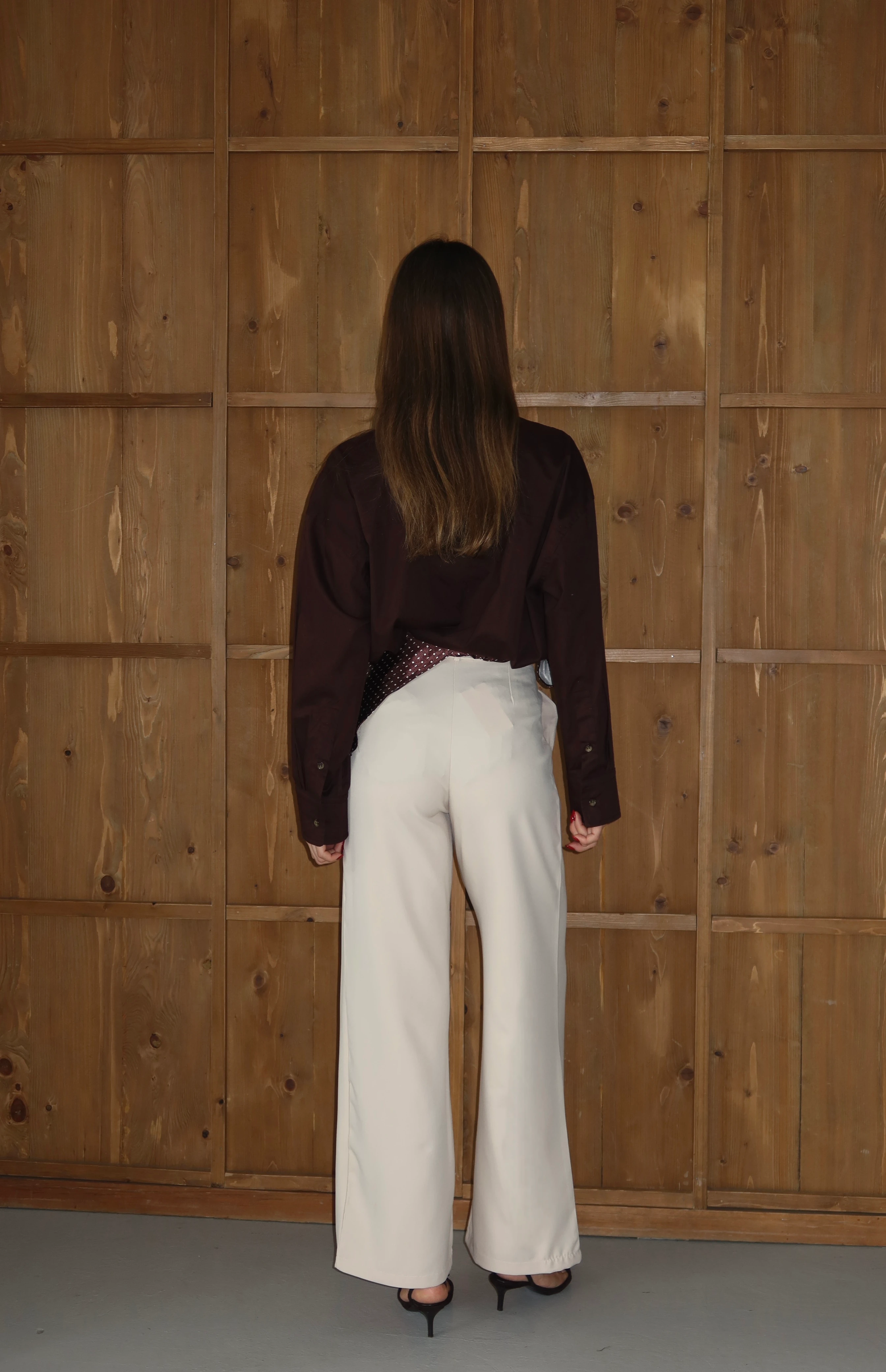 Şal Detaylı Palazzo Pantolon