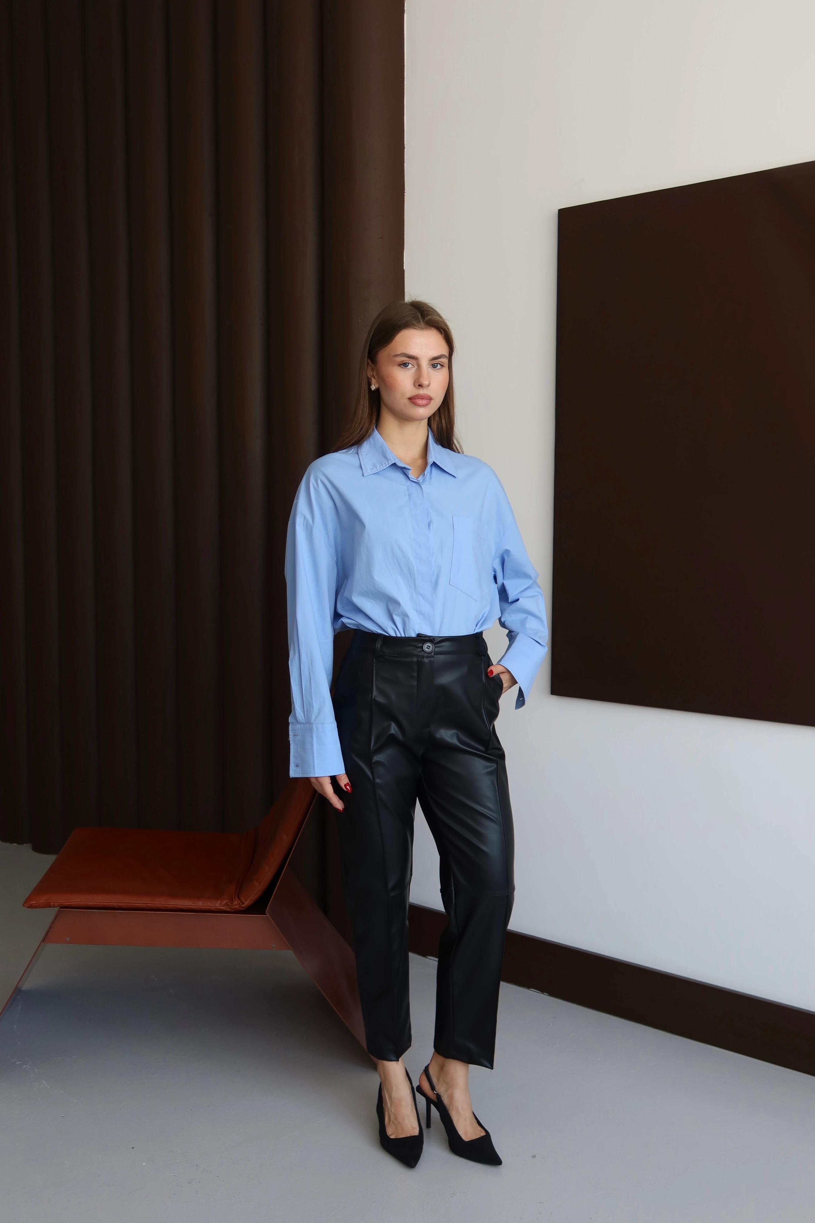 Siena Deri Pantolon - Siyah