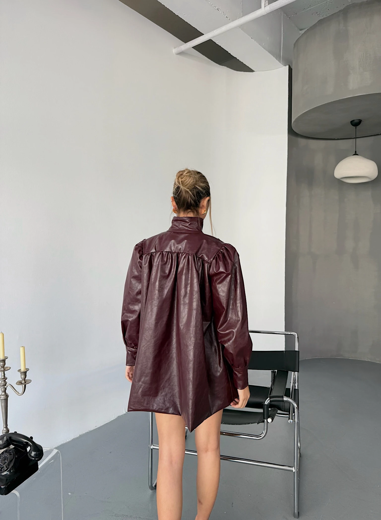 Modern Oversize Deri Ceket