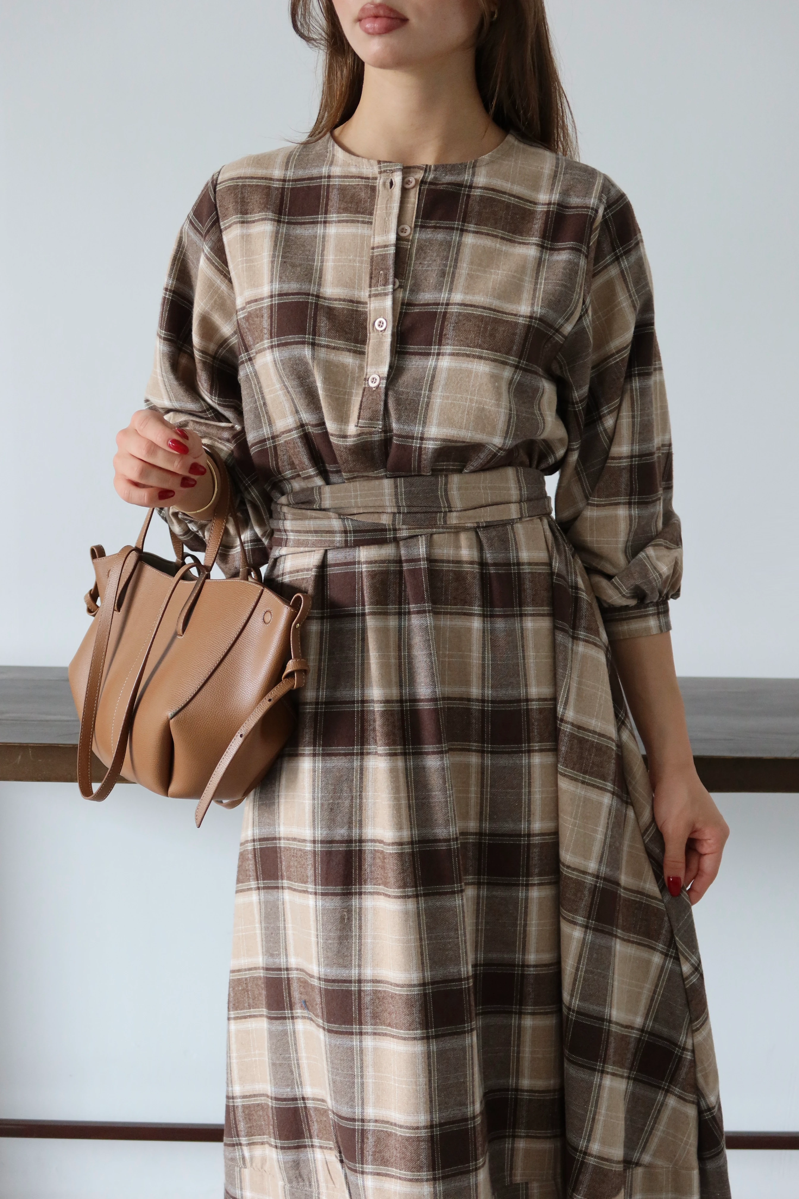 Luna Ekose Midi Elbise