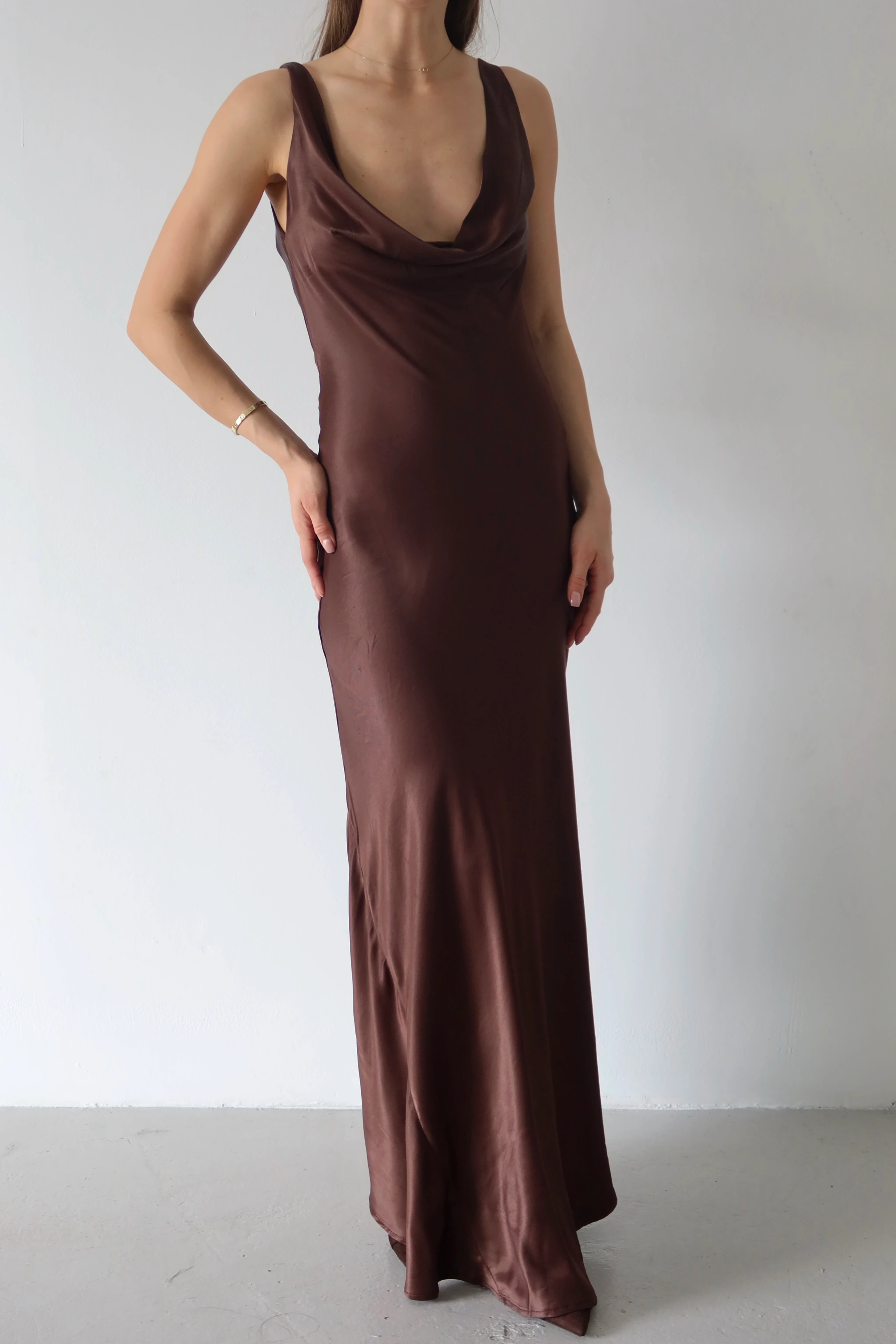 Luna Saten Maxi Elbise