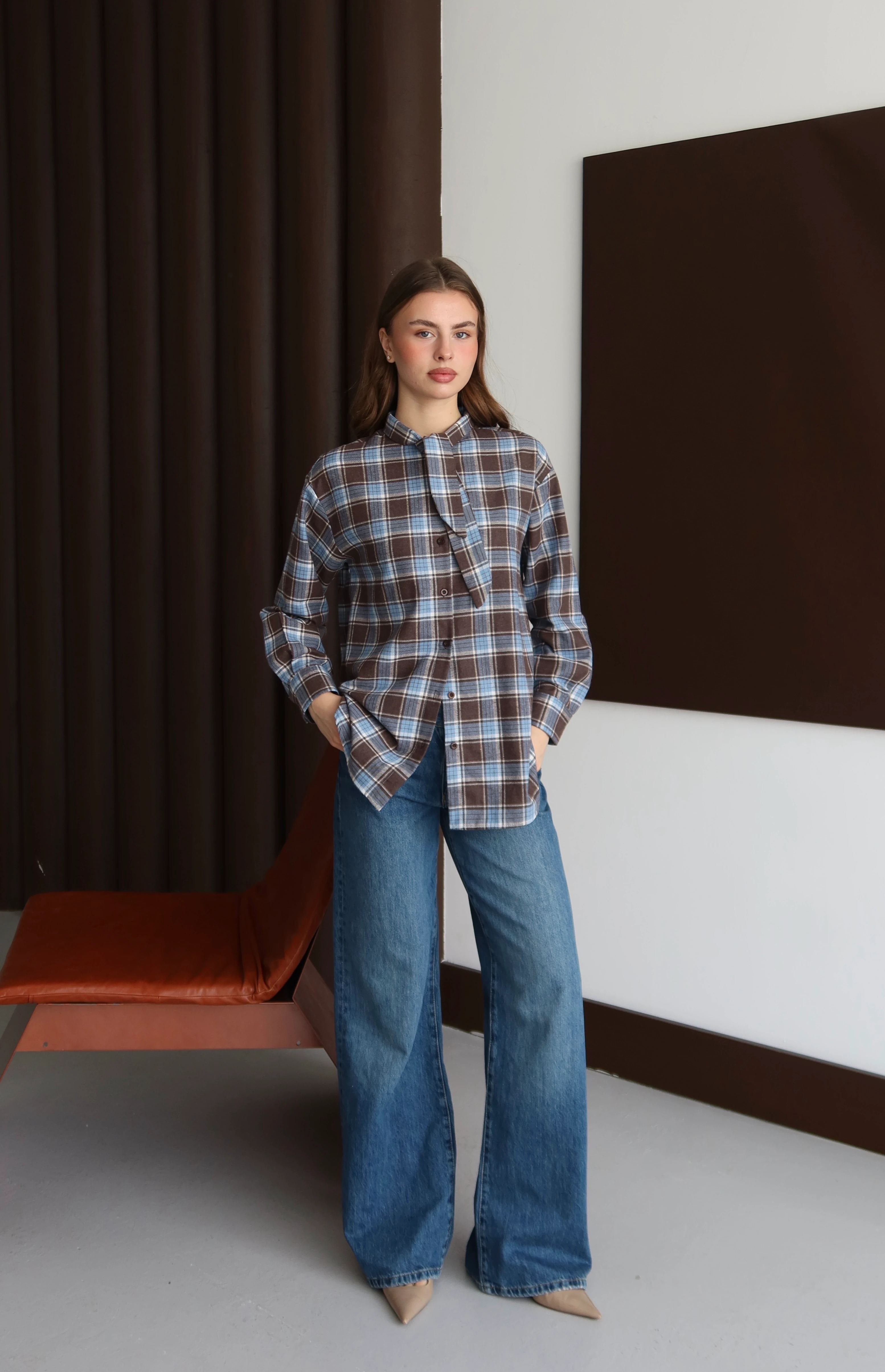 Bağ Yaka Ekose Gömlek