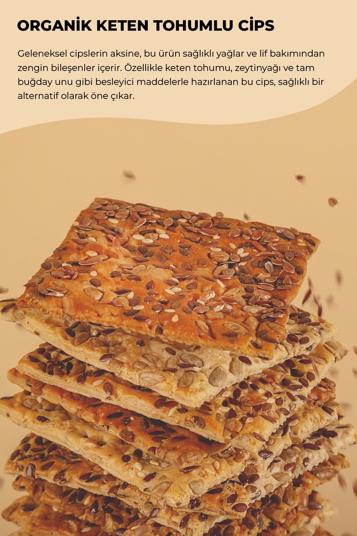 ORGANİK KETEN TOHUMLU CİPS 120GR