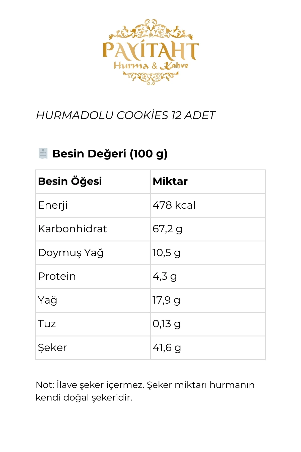 HURMA DOLU COOKİES 12 ADET 