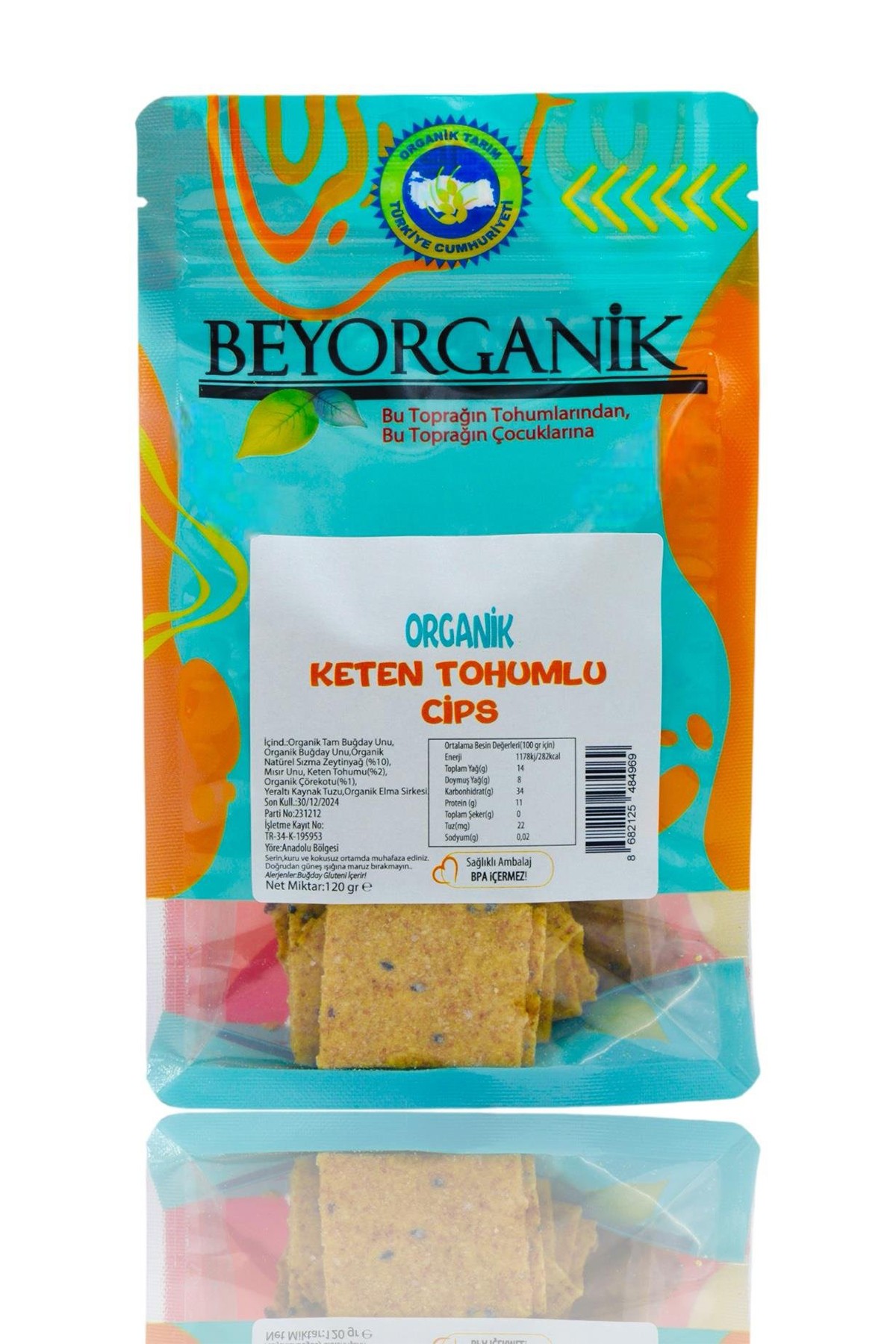 ORGANİK KETEN TOHUMLU CİPS 120GR